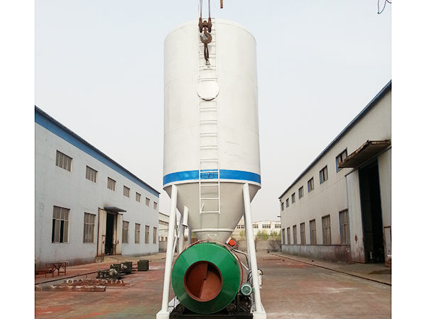 Continuous dry mixed mortar mixer and storage tank